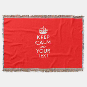 Comfy KEEP CALM AND Your Text for Neat Gift Throw Blanket