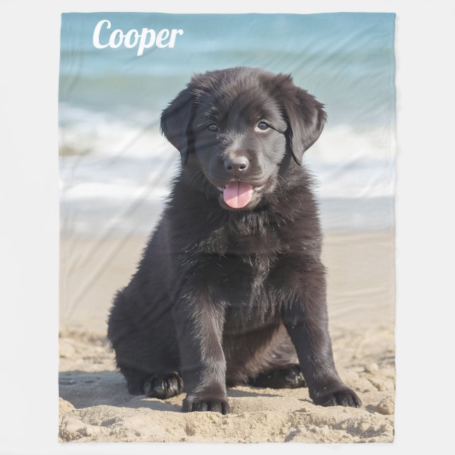 Comfy Labrador Personalised Fleece Blanket (Front)