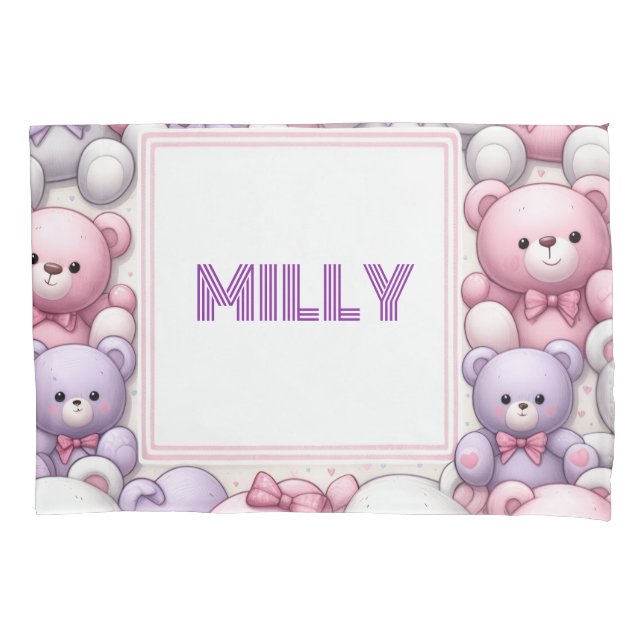 Comfy Teddy cuddles Pillowcase (Front)