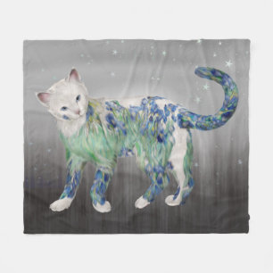 Comfy White Lillie Cat Fleece Blanket