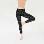 Comfy Yoga black flowers  Leggings<br><div class="desc">Comfy and stylish leggings for yoga,  pilates,  gym or urban look with a lovely grey pattern with small flowers and black background. An ideal gift for practicing selflove or for the women you love: friends,  mum and sisters!</div>