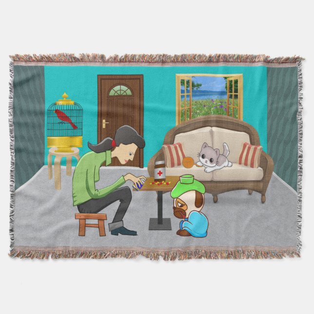 ComfyPaws Throw Blanket (Front)