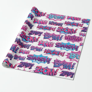 Comic Action Word Wrapping Paper