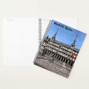 Comic Art of a plaza in Madrid, Spain Planner
