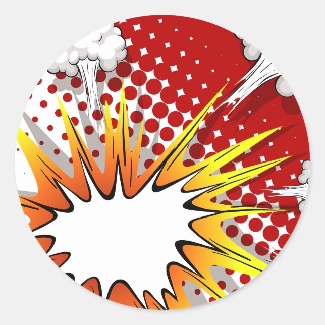 Comic balloon classic round sticker (Front)