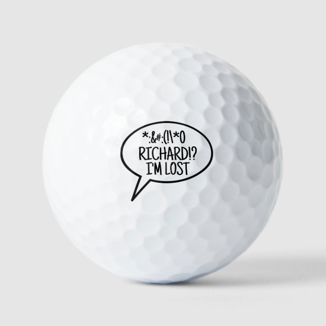 Comic Balloon Swear Symbols Golfer Lost Ball (Front)