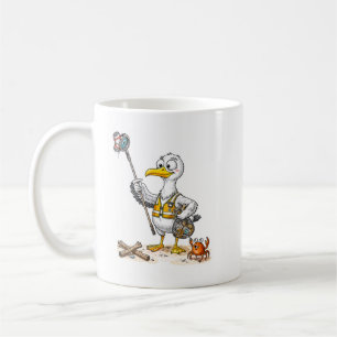 Comic Bird Beach Cleanup Crew Coffee Mug