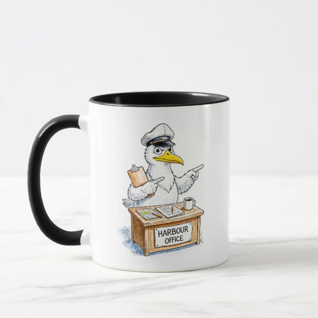 Comic Bird Harbour Officer Mug (Left)