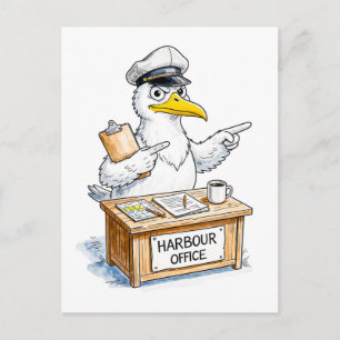 Comic Bird Harbour Officer Postcard