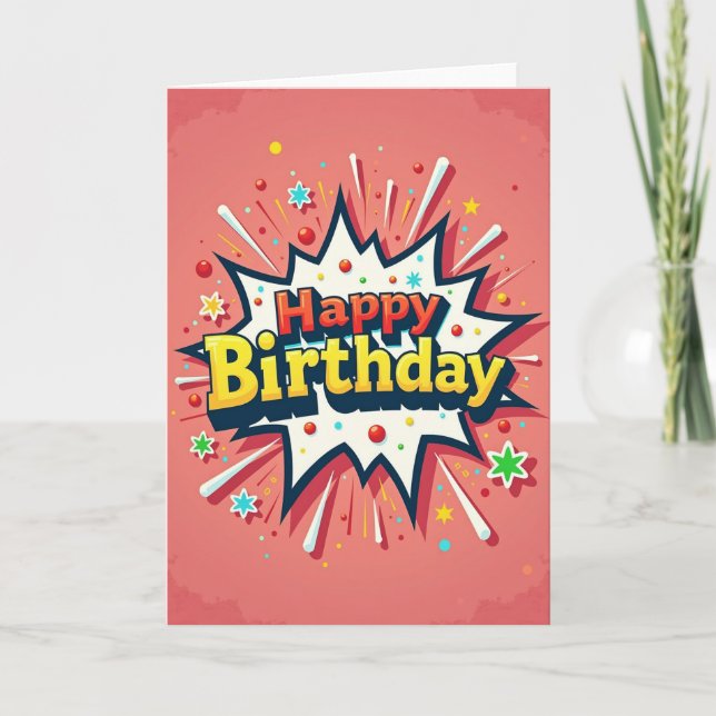 Comic Birthday Burst Card (Front)