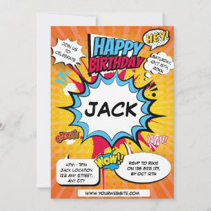 Comic Birthday Invitation