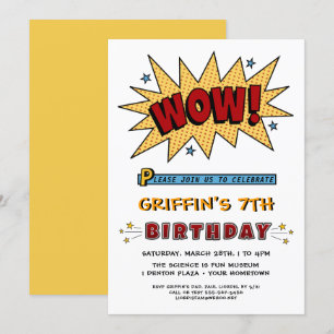 Comic Book 7TH or Any Birthday Party Invitation