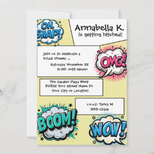 Comic Book Action Speech Bubbles Invitation
