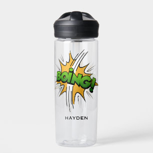 Comic Book Art Boing Bubble Personalised Water Bottle