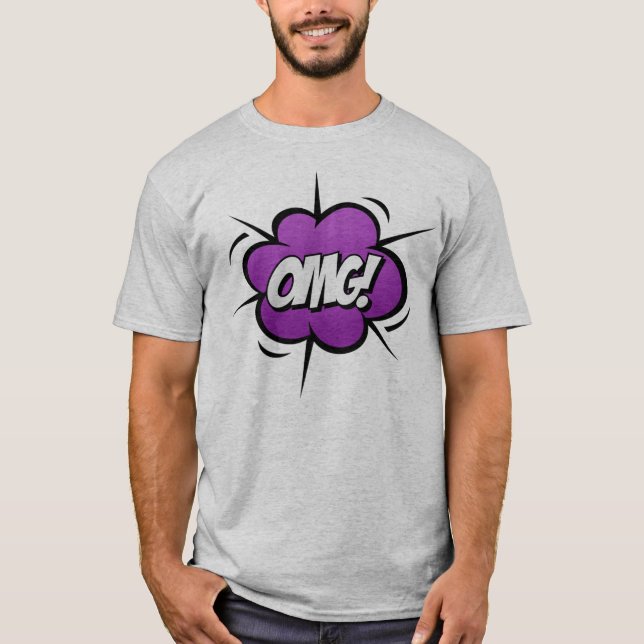 Comic Book Art OMG Exclamation T-Shirt (Front)
