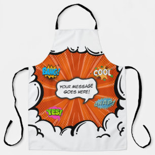 Comic Book Art Pop Add Text Custom  Apron