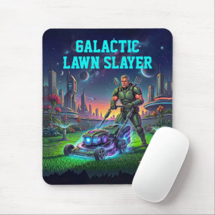 Comic Book Astronaut Galactic Lawn Slayer Space Mouse Mat