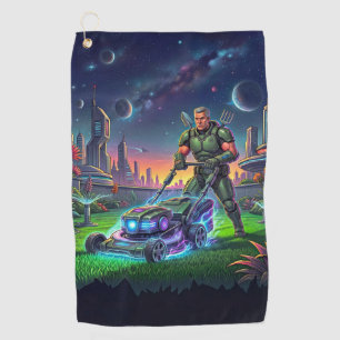 Comic Book Astronaut Lawn Slayer Golf Towel