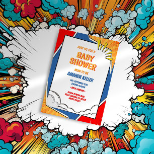 Comic Book Baby Shower Invitation