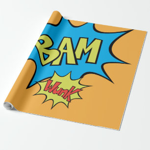 Comic Book "Bam" Balloon Wrapping Paper