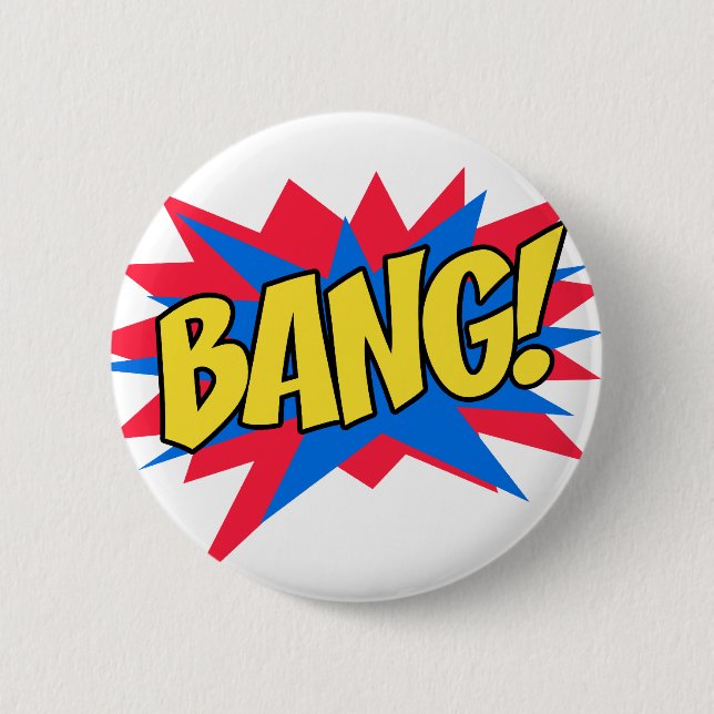 Comic book BANG 6 Cm Round Badge (Front)