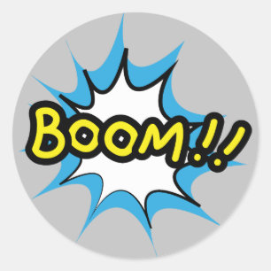 Comic Book Boom Classic Round Sticker