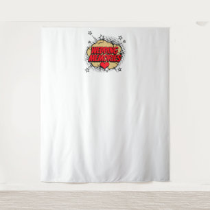 Comic Book Bubble Wedding Memories Photo Backdrop Tapestry