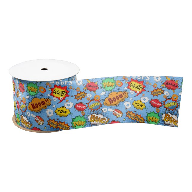 Comic Book Bubbles Ribbon Satin Ribbon (Spool)