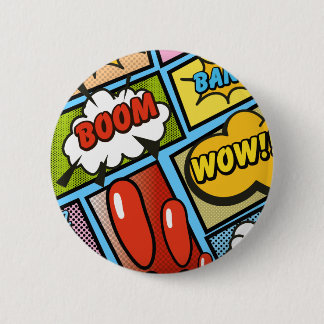 Comic Book cartoon fonts! 6 Cm Round Badge