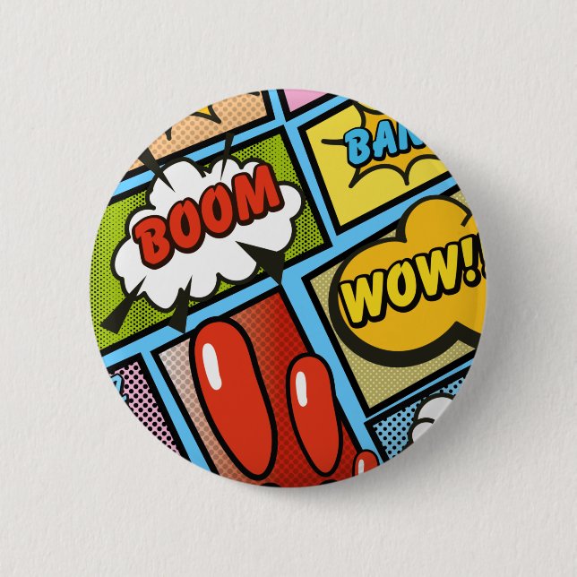 Comic Book cartoon fonts! 6 Cm Round Badge (Front)