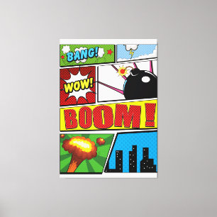 Comic Book cartoon fonts! Canvas Print