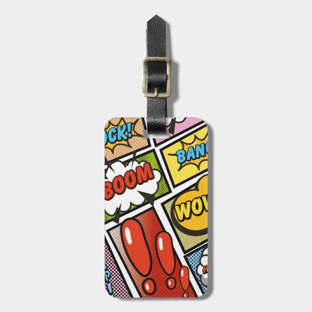 Comic Book cartoon fonts! Luggage Tag (Front Vertical)
