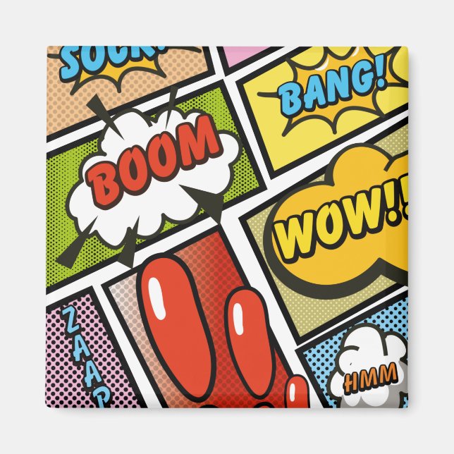 Comic Book cartoon fonts! Magnet (Front)