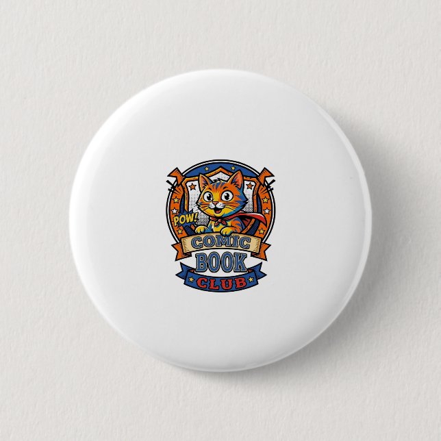 Comic Book Cat Cat Mum Gift Idea - Comic Book Cat  6 Cm Round Badge (Front)
