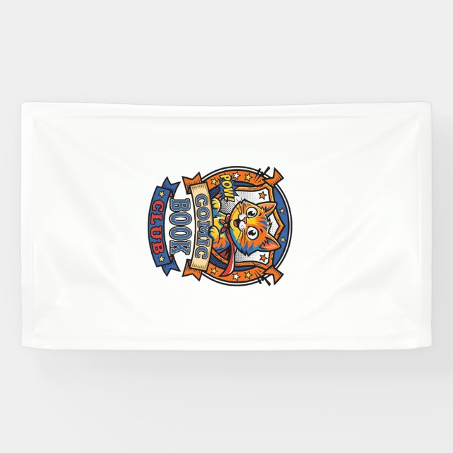 Comic Book Cat Cat Mum Gift Idea - Comic Book Cat  Banner (Horizontal)