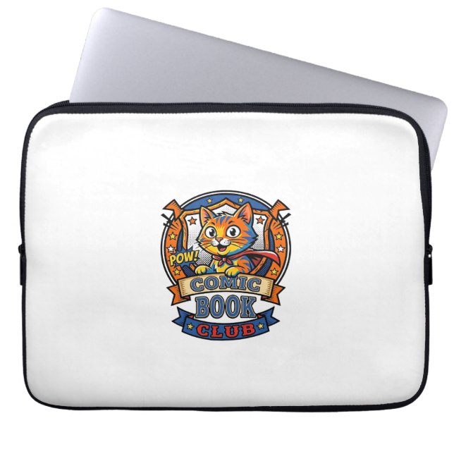 Comic Book Cat Cat Mum Gift Idea - Comic Book Cat  Laptop Sleeve (Front)