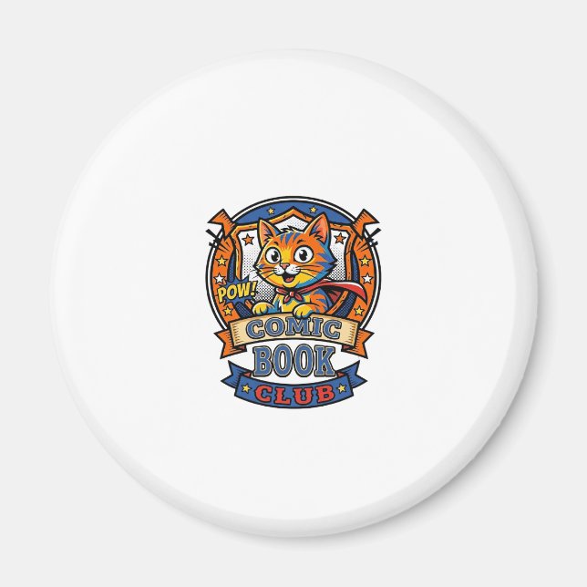 Comic Book Cat Cat Mum Gift Idea - Comic Book Cat  Magnet (Front)