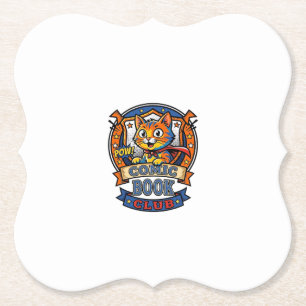 Comic Book Cat Cat Mum Gift Idea - Comic Book Cat  Paper Coaster
