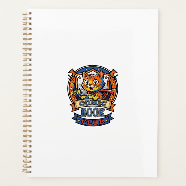 Comic Book Cat Cat Mum Gift Idea - Comic Book Cat  Planner (Front)