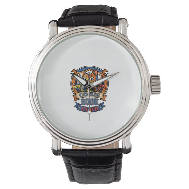 Comic Book Cat Cat Mum Gift Idea - Comic Book Cat  Watch (Front)