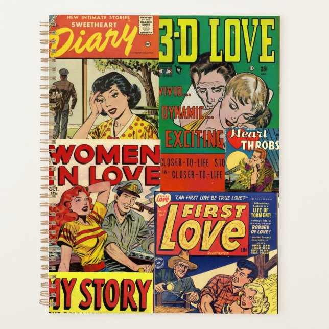 Comic Book 💥 Classic Love Collage Wedding Planner (Front)