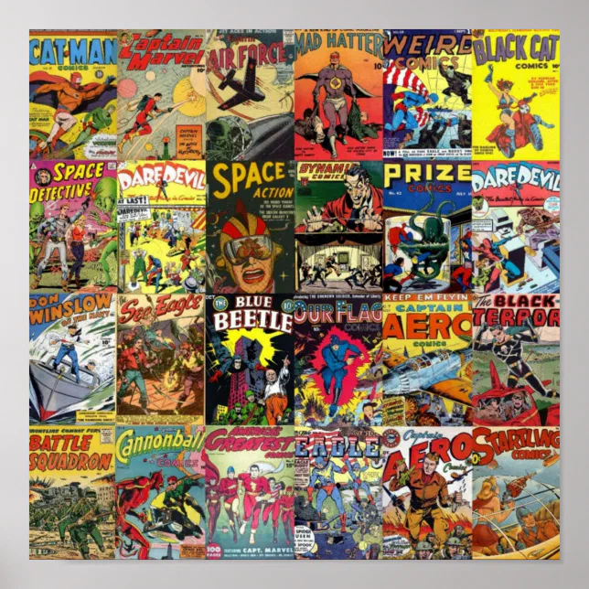 Comic Book Collage II Poster | Zazzle