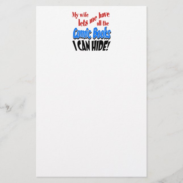 Comic Book Collecting Stationery (Front)