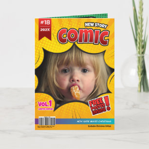 Comic Book Cover Photo Christmas Card