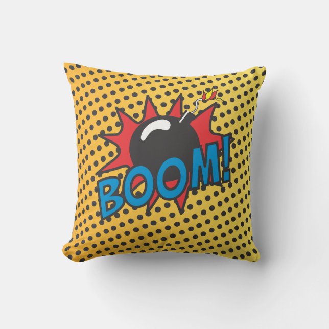 Comic Book Crash, Boom Pillow (Front)