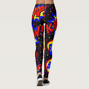 Comic Book Custom Speech Bubbles Colourful Dots Leggings