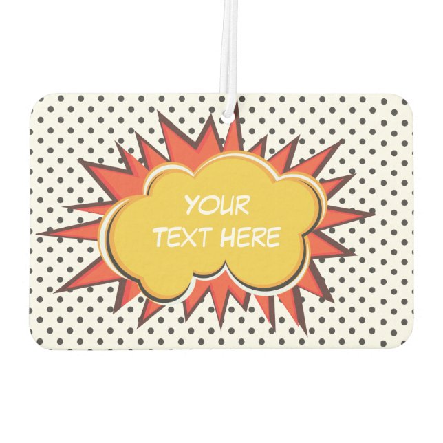 Comic Book Explosion Custom Text Bubble Car Air Freshener (Back)