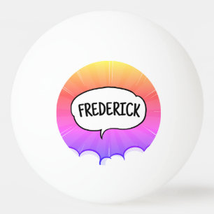 Comic book funny personalised name trendy ping pong ball