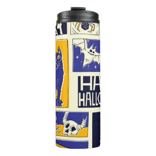 Comic Book Halloween Illustration Thermal Tumbler