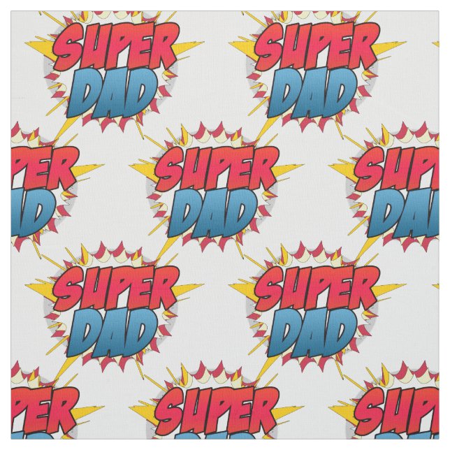 Comic Book Inspired Super Dad Fabric (Swatch)